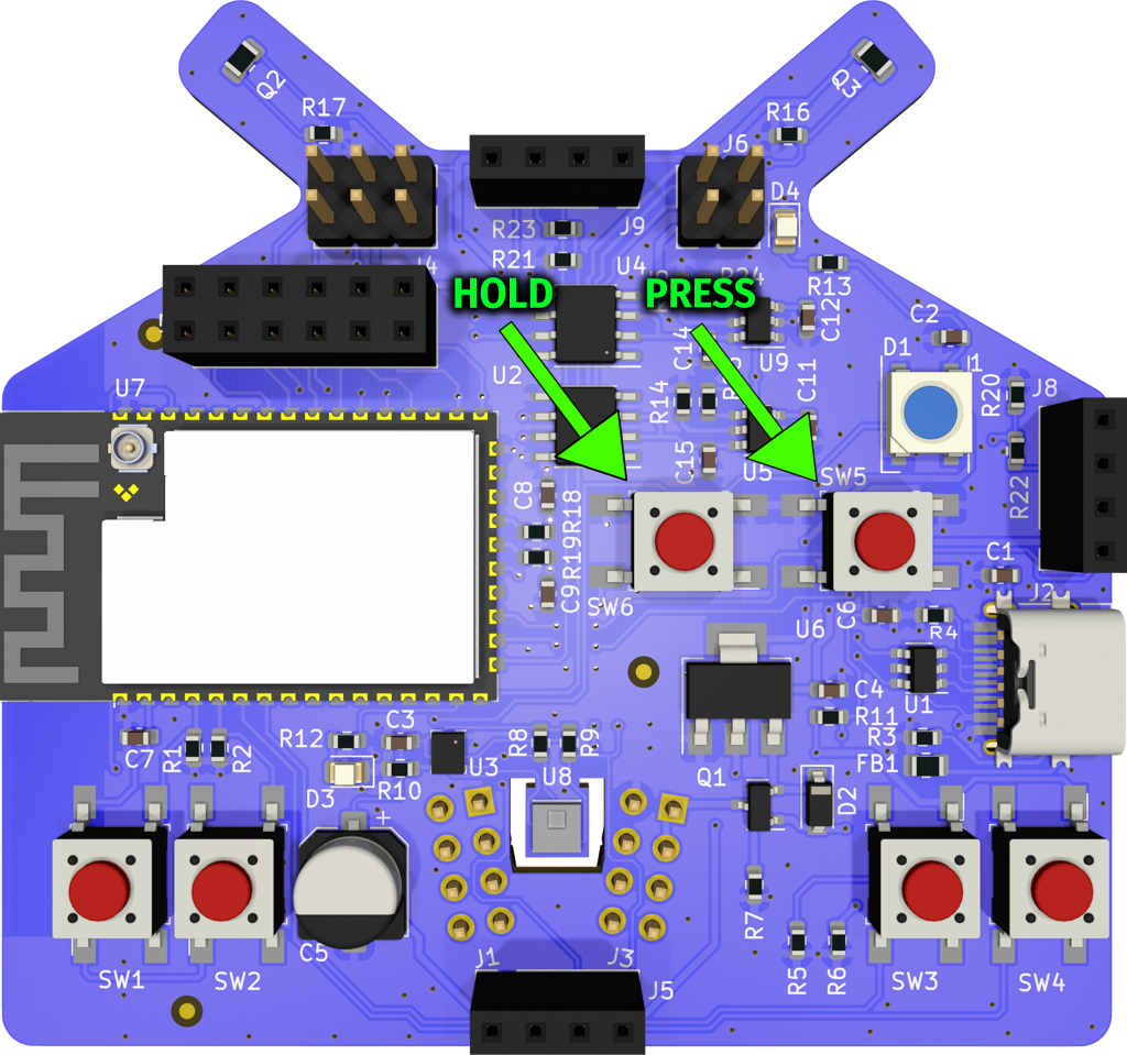 Buttons for flashing mode